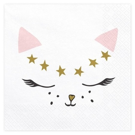 20x Cat party napkins 33 cm