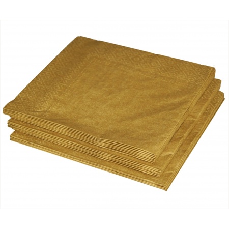 Gouden kleur papieren servetten 33 x 33 cm