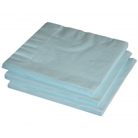20x pieces Light blue napkins 33 x 33 cm