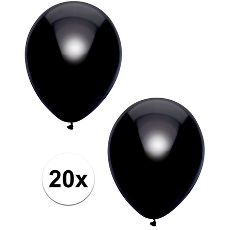 20x Black metallic balloons 30 cm