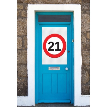 21 jaar verkeersbord deurposter A1