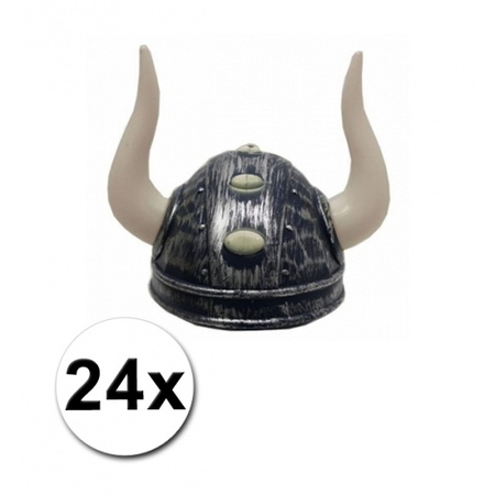 24 Zilveren Viking helmen voor volwassenen
