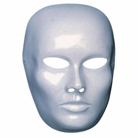 24 blanco maskers mannen gezicht