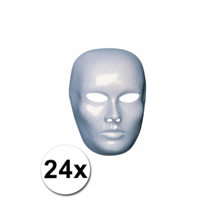 24 blanco maskers mannen gezicht