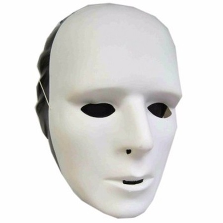 24 white plastic face masks