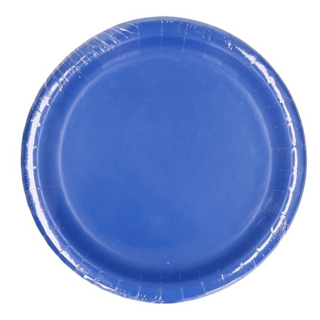 24x Paper plates blue 23 cm