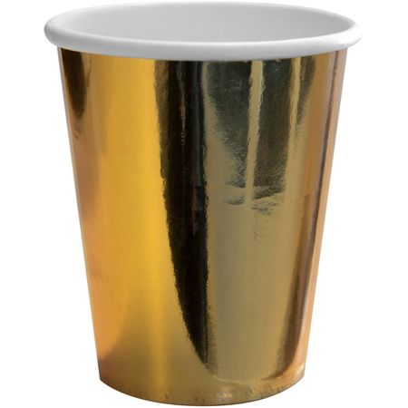 24x Metallic gold party cups 350 ml
