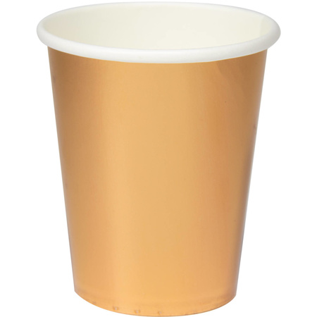 24x Metallic rose gold party cups 350 ml