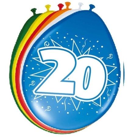 24x stuks ballonnen 20 jaar