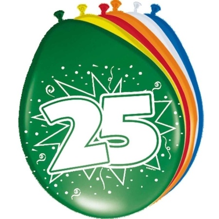 24x stuks ballonnen 25 jaar