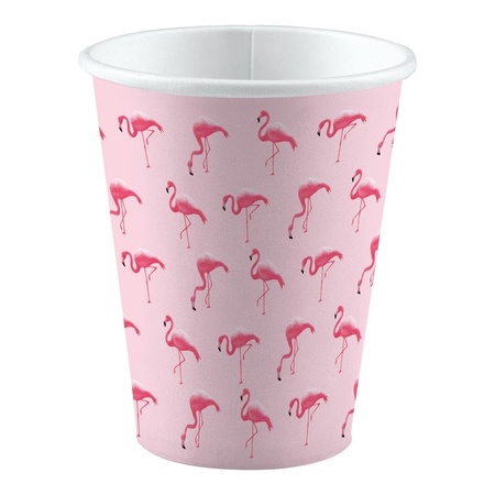 24x stuks Flamingo party bekertjes 250 ml