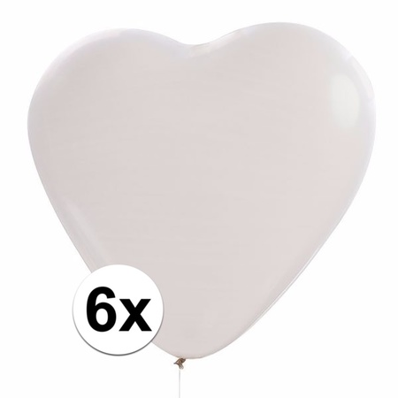 24x stuks Hartjes ballonnen wit 27 cm