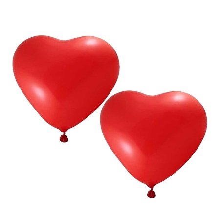 24x Valentines red hearts balloons