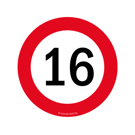Traffic sign 16 year decoration package XL
