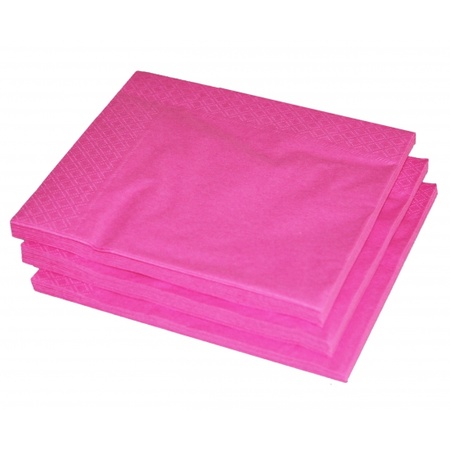 Fuchsia roze kleur papieren servetten 33 x 33 cm
