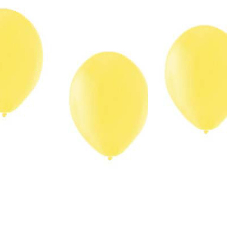 50x ballonnen - 27 cm -  geel / rode versiering