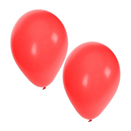50x ballonnen - 27 cm -  rood / gele versiering