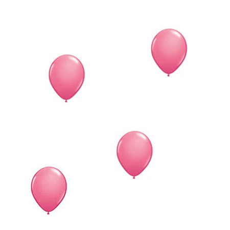 50x ballonnen - 27 cm -  wit / roze versiering