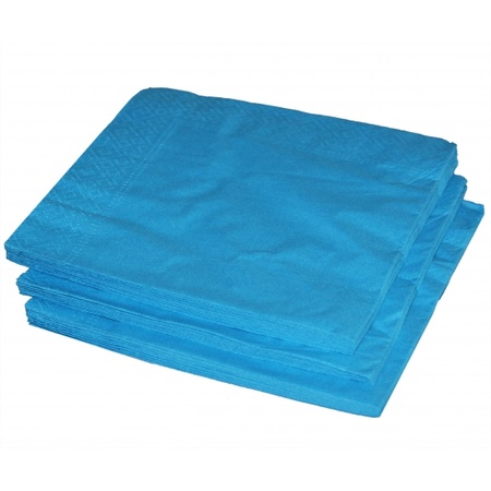 25x Turquoise napkins 33 x 33 cm