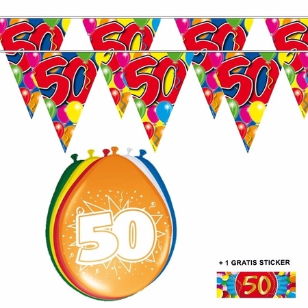2x 50 jaar vlaggenlijn + ballonnen