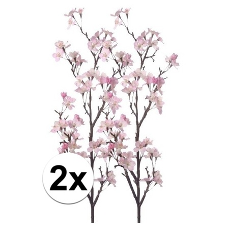 2x Namaak appelbloesem roze 104 cm
