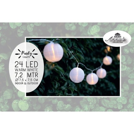 2x Outdoor party lights string warm white lanterns 7.2 m