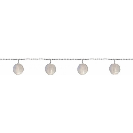 2x Buiten feestverlichting lichtsnoer witte lampionnen 7,2 m