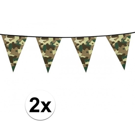 2x Slingers met camouflage print