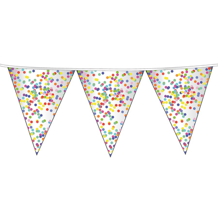2x Confetti theme party flaglines of plastic 10 meters