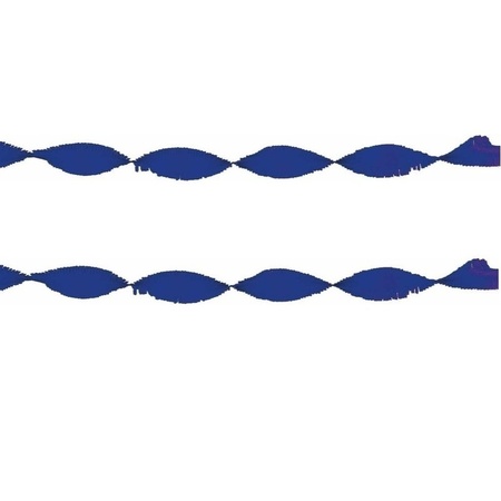 2x Crepe papier slingers 6 meter blauw