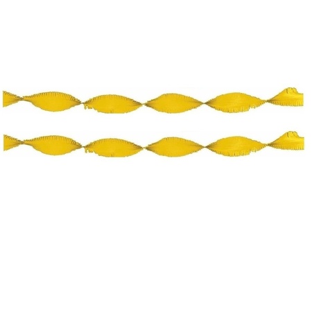 2x Crepe papier slingers 6 meter geel