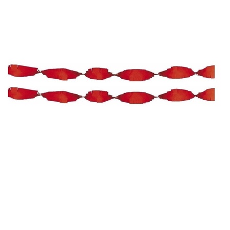2x Crepe papier slingers 6 meter rood