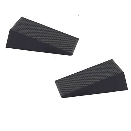 2x Deurstopper / deurwig rubber zwart 16 mm 