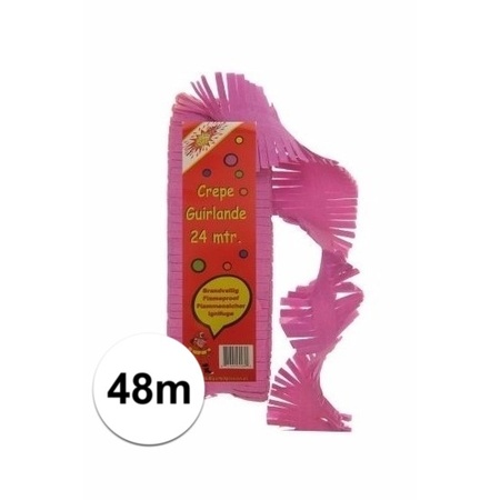 2x Brandvertragende slinger roze 24 m