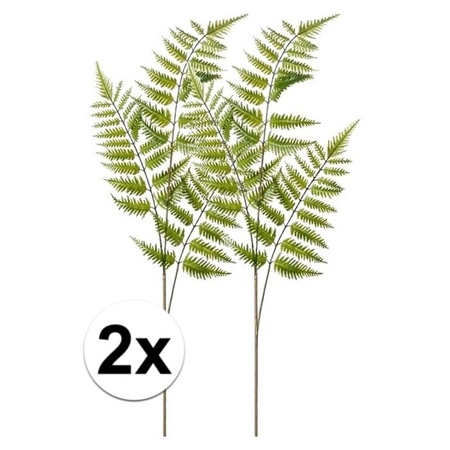 2x Green Tree fern artificial flowers branch 85 cm