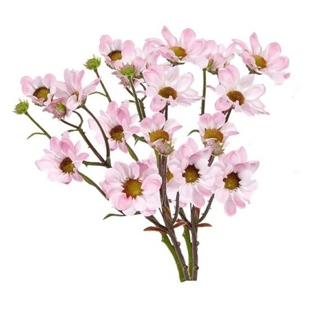 2x Licht roze margriet kunstbloemen tak 44 cm
