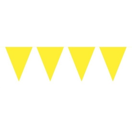 2x Mini vlaggenlijn / slinger versiering geel 