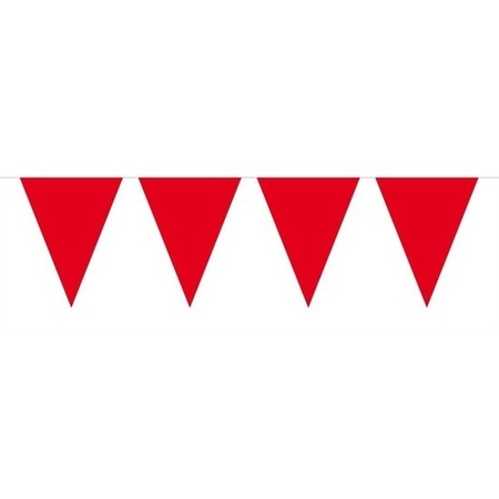 2x Mini vlaggenlijn / slinger versiering rood 