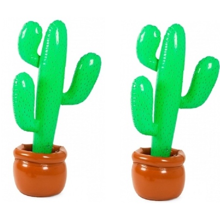 2x Inflatable cactus in pot 85 cm