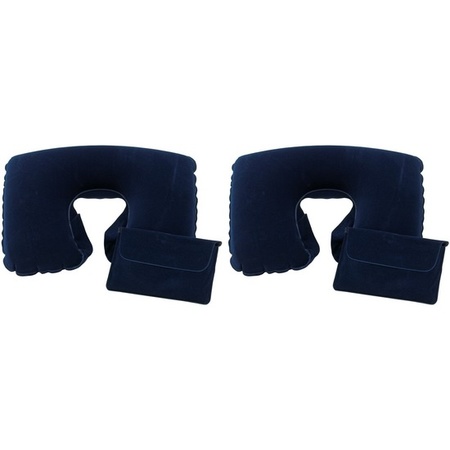 2x Neck cushions inflatable blue