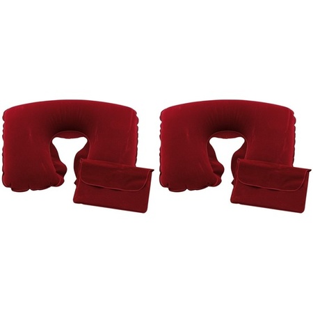 2x Neck cushions inflatable red