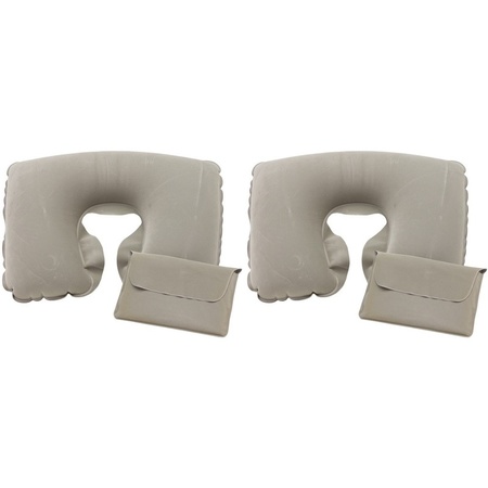 2x Neck cushions inflatable grey