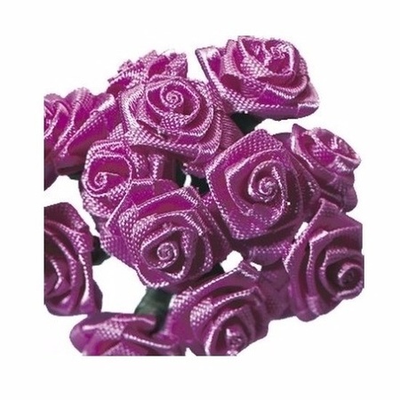 24 Decoratie rozen donker roze 12 cm