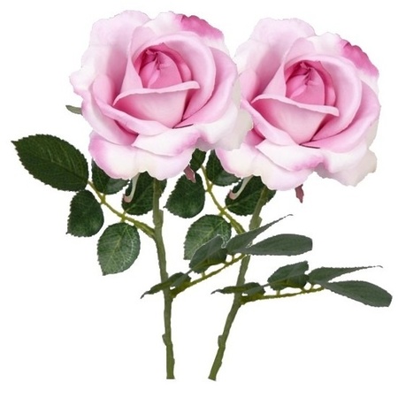2x Pink roses Carol artificial flowers 37 cm