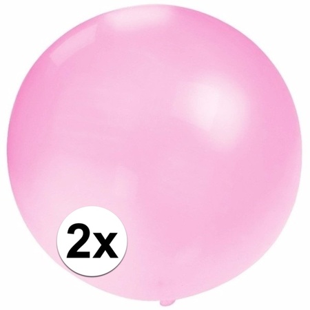 2x Big balloon 60 cm baby pink