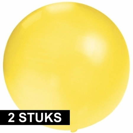 2x stuks grote ballonnen van 60 cm geel