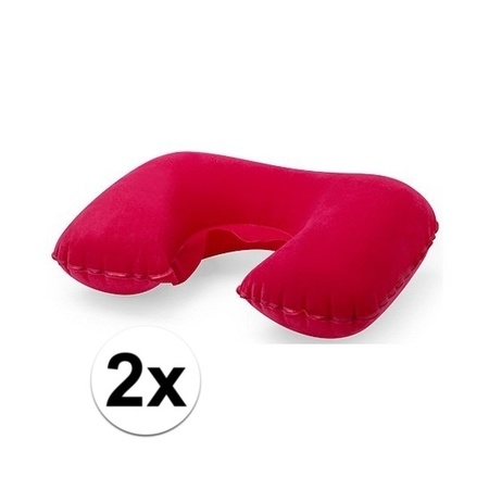 2x Neck cushion inflatable red