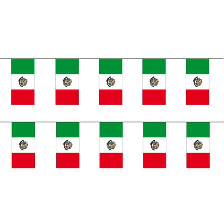 2x stuks papieren feest slinger vlaggetjes Mexico 4 meter