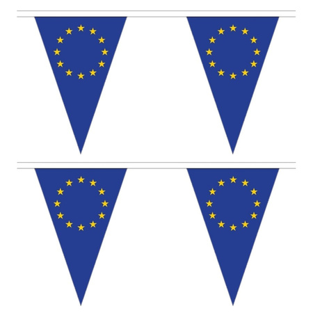 2x stuks polyester vlaggenlijn Europa 5 meter