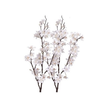 2x Stuks witte appelbloesem kunstbloem/tak met 57 bloemetjes 84 cm